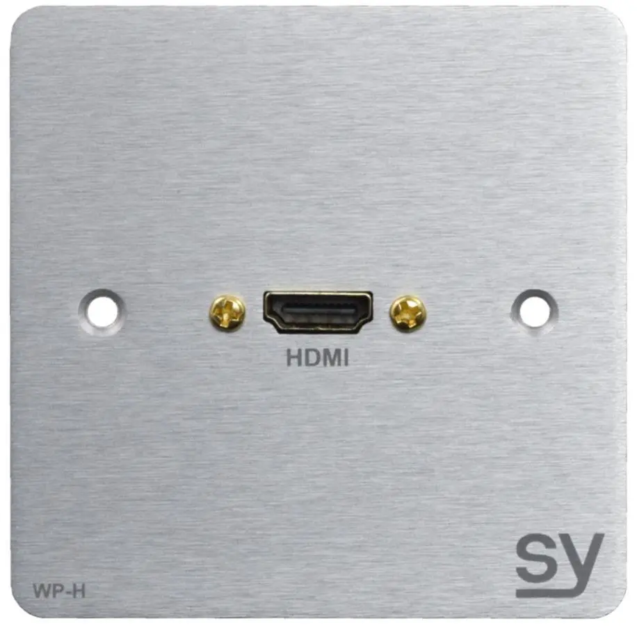SY ELECTRONICS - 1-fach HDMI Metall-Wandabdeckung, schlank, silber
