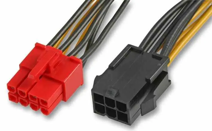 Câble d'alimentation AKASA 6 broches vers 8 broches PCIe 2.0, 100mm