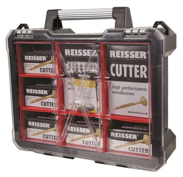 Assorted Pozidriv Countersunk Cutter Wood Screws in Chunky Sorta-Case, 1220-Pc