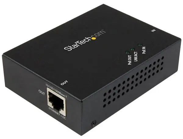 STARTECH 1-Port Gigabit PoE+ Extender, 100m, 802.3at/af