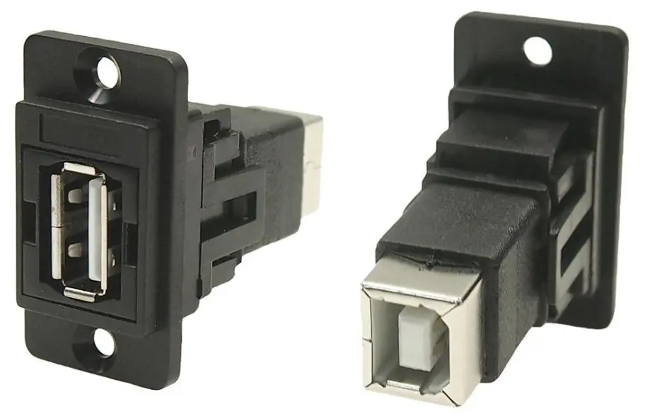 CLIFF CP30709N Conector de Pasa-Pared USB 2.0 Tipo A a B de Doble Entrada