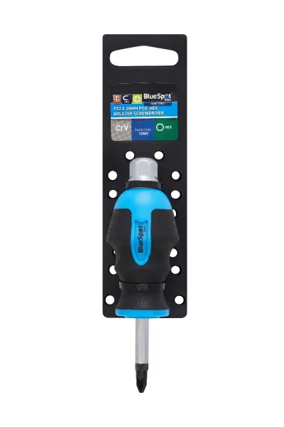 Blue Spot Tools Cacciavite Pozidriv PZ2 con Impugnatura Esagonale, 38mm, Acciao