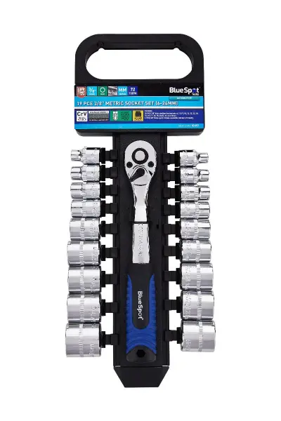 Blue Spot Tools - Set Soket Metrik 19-Piece 3/8'' (6-24mm)