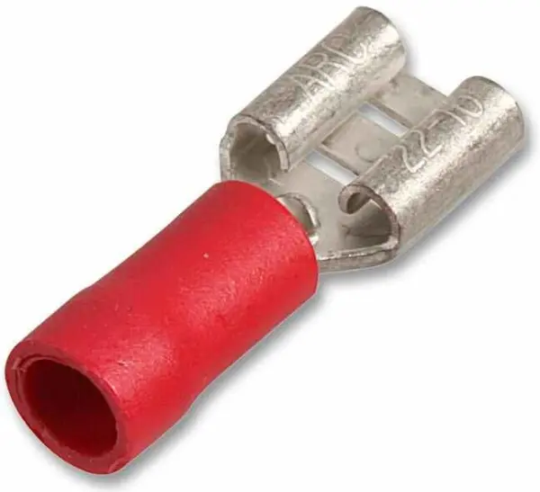 PRO POWER Terminal de Crimpar Fêmea Push-On, Vermelho, 12A, 2.8mm x 0.8mm, Pack