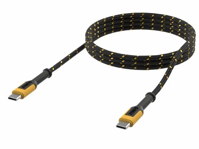 DEWALT Telecoms - USB C zu USB C verstärktes Ladekabel 3 m (10 Fuß)