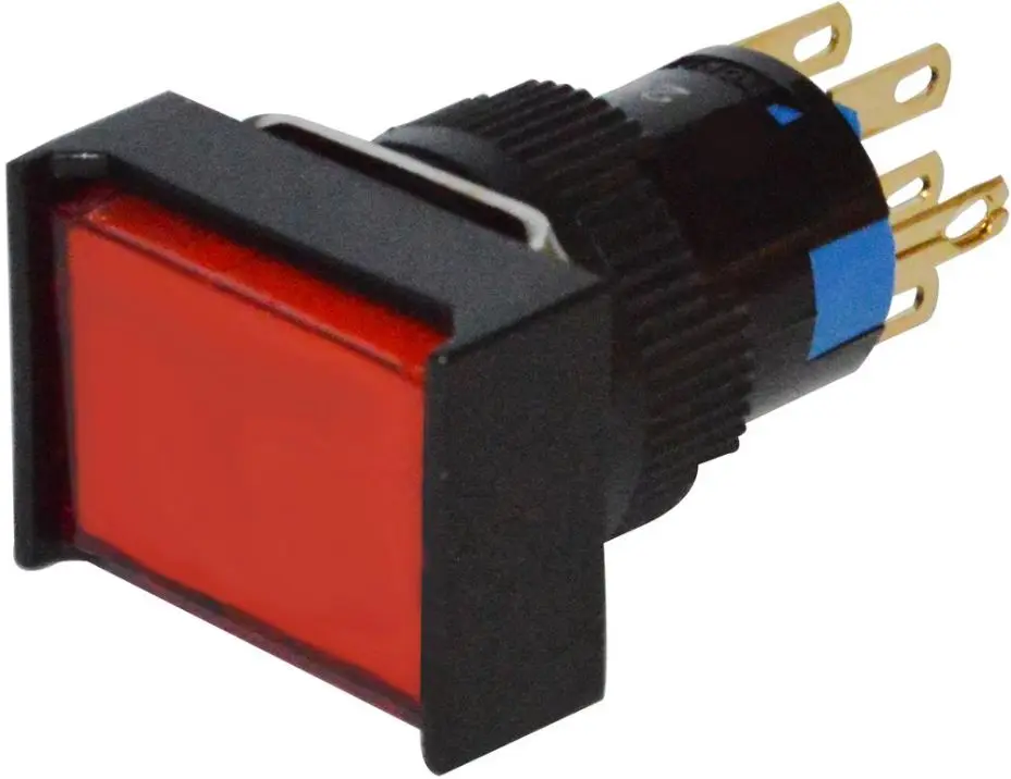 RJS Electronics Pulsante Illuminato, Rosso, SPDT, A Pressione Momentanea, 16mm