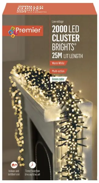 RARAION 2000 LED Guirlande Lumineuse Blanc Chaud avec Minuterie, 25m