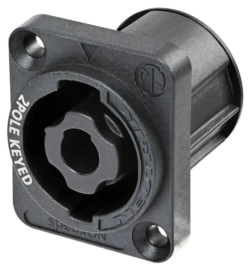 NEUTRIK 2-Pole SpeakON Chassis Connector, Black, D-Size, PCB Mount
