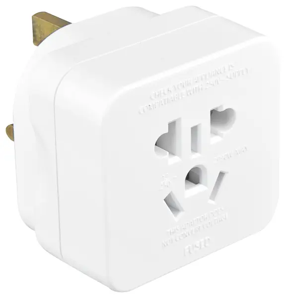 Masterplug TA Series Travel Adaptor, UK Plug Type G, 13A, White