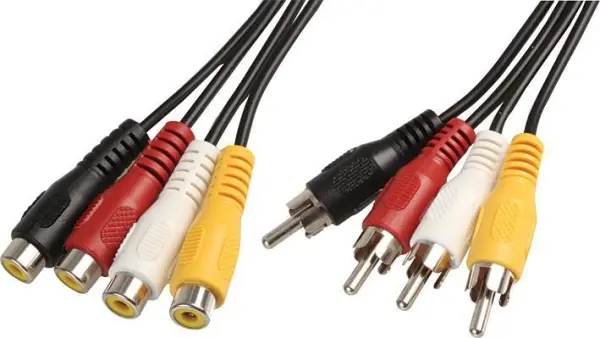 Pro Signal כבל RCA 4X נקבה ל-4X זכר, 1.5 מטר, שחור