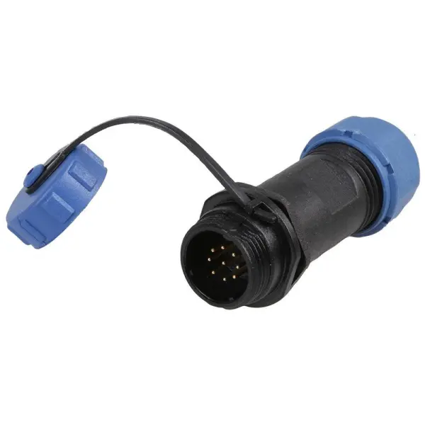 Pro Elec Circular Threaded Connector Inline Plug IP68 - 9 pole 5 8mm