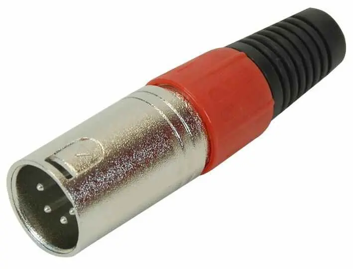 PRO SIGNAL 4-Pole XLR Plug with Red Strain Relief