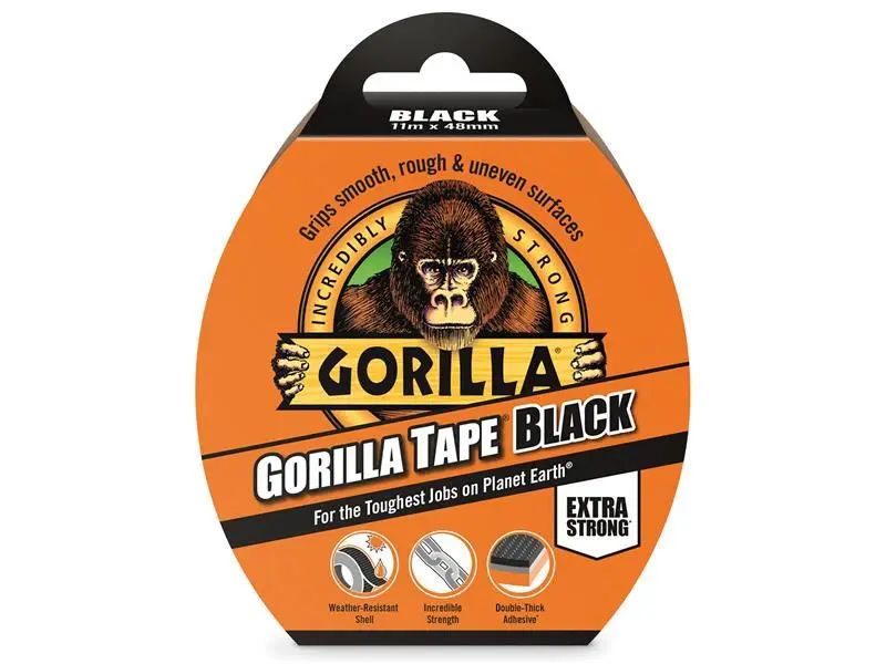 Gorilla Tape® 48mm x 11m Preto, Fita de Tecido Resistente