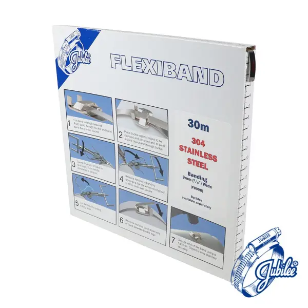 Jubilee Flexiband Acero Inoxidable, 9mm x 30m, FB09B