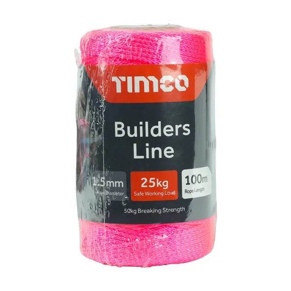 Timco Bau-Schnur - Pink - 1,5 mm x 100 m - Tube (1 Stück)