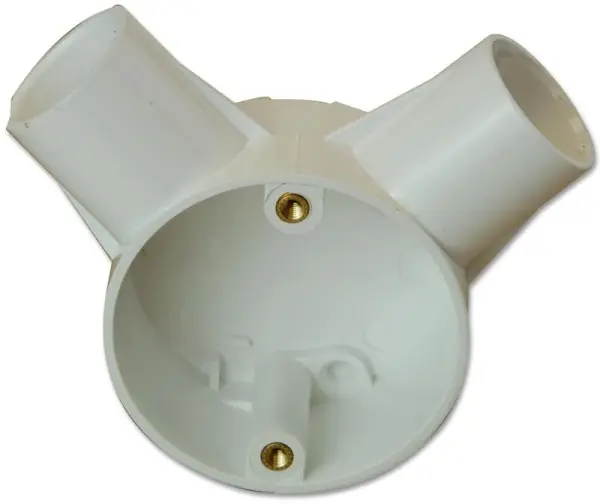 PRO POWER - Boîtier angulaire 2 voies pour conduit 25mm, Blanc