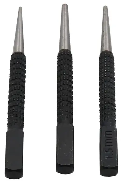 HILKA TOOLS Nail Punch Set, 3 Piece (0.8mm, 1.5mm, 2.5mm)