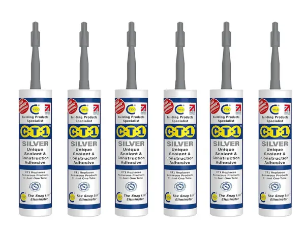 CT1 Silver Building Sealant & Adhesive with TRIBRID Technology (Pack of 6)