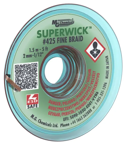 MG Chemicals Super Wick Fine Desoldering Braid - 2mm x 1.5m