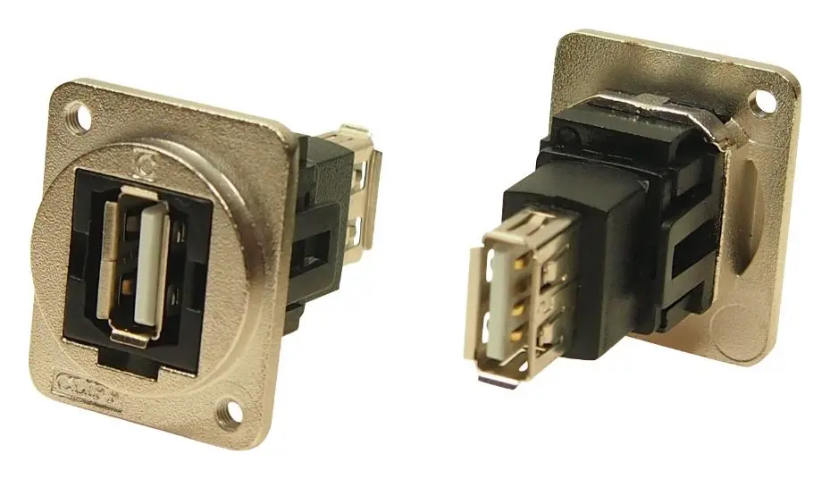 CLIFF Connettore USB 2.0 Tipo A a Montaggio a Pannello Passante, Metallico