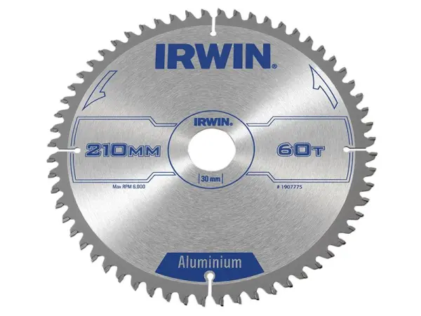 Lâmina de Serra Circular IRWIN Professional Alumínio, 210mm x 30mm, 60 Dentes T