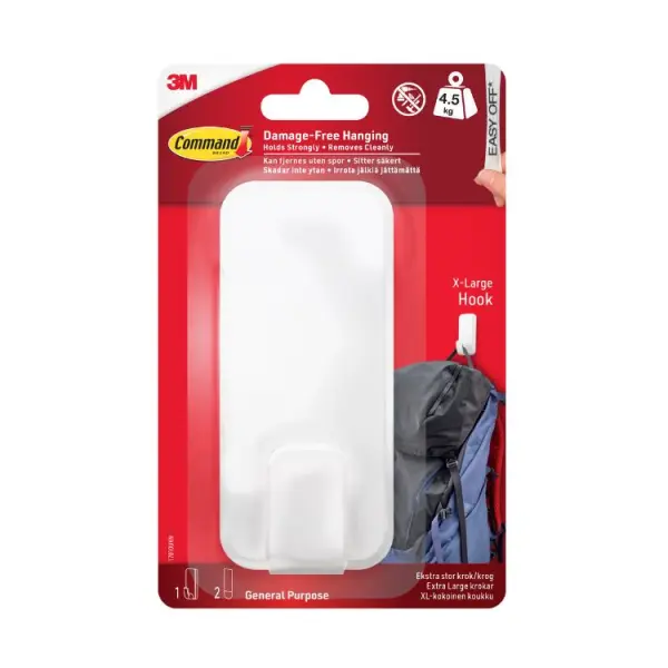 Command Utility Hook X-Large, White, 4.5kg