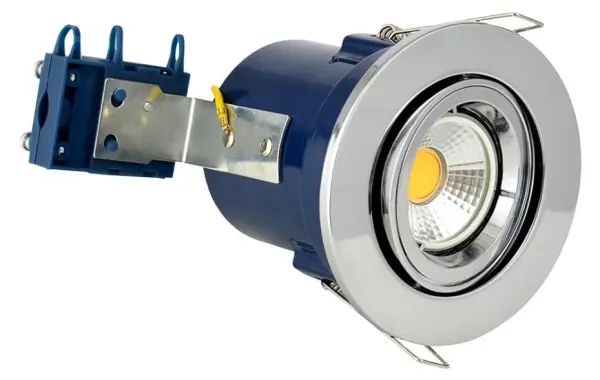 Projecteur d'éclairage ajustable ignifugé Forum Lighting, chrome, 108x93mm