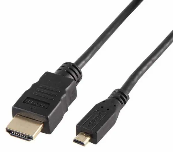 Pro Signal Cavo HDMI A a Micro D, Contatti Dorati, 2m, Nero