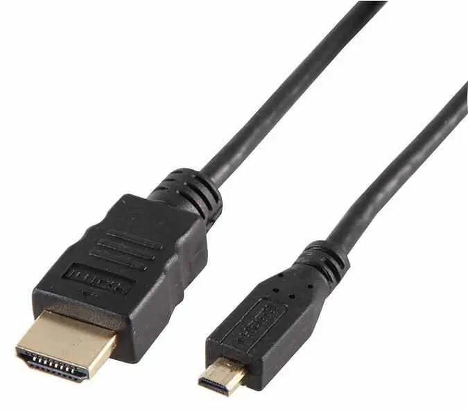 PRO SIGNAL HDMI-Kabel A-Stecker auf Micro D-Stecker, vergoldete Kontakte, 2m, 2