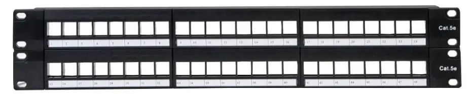 LMS DATA 48-Port Cat5e Feedthrough Patch Panel, Modular