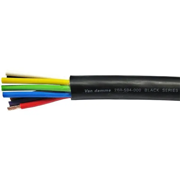 VAN DAMME Black Series Tour Grade Speaker Cable 4mm Multicore, Per Metre - 8x