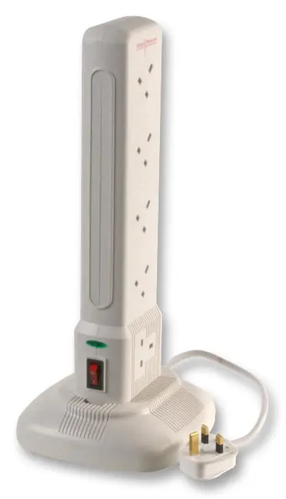 Pro Elec Extensão Torre de 10 Tomadas com Proteção Contra Surtos, 1m