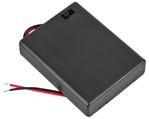 Multicomp Pro Enclosed 4x AAA Battery Holder with Wire Leads & On/Off Switch