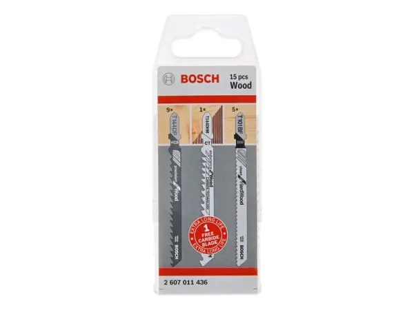Bosch Wood Jigsaw Blade Set, 15-Piece