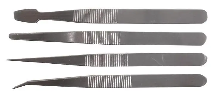 DURATOOL 4-Piece Tweezer Set, Stainless Steel
