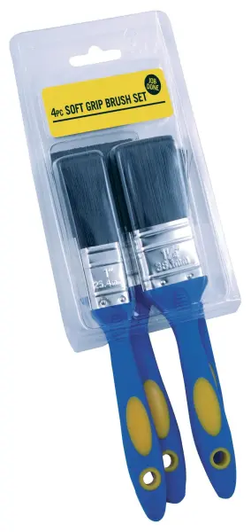JOB DONE Soft Grip Paint Brush Set, 4 Piece (0.5-2 Inch)