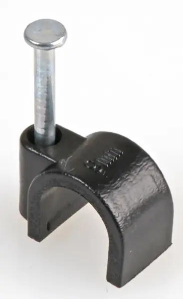 PRO POWER Round Cable Clips - Black 10mm