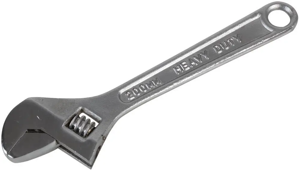 Duratool Chrome Finish Adjustable Spanner 200mm