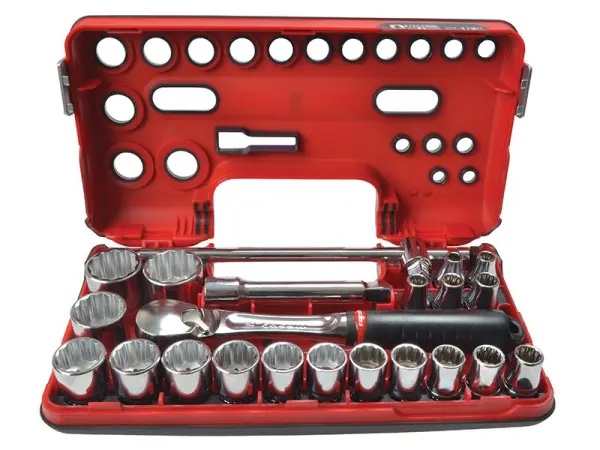 Facom 1/2in Drive 12-Point Socket Set, 22-Piece