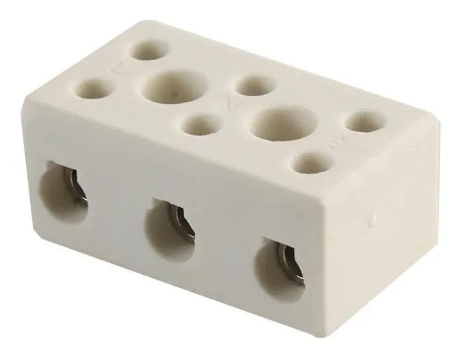 HYLEC Ceramic Terminal Block, 3-Pole, 57A, 750V, High Temp