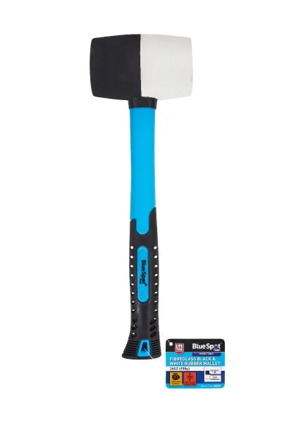 Marteau à tête caoutchouc Blue Spot Tools 16oz (450g) en fibre de verre - Têtes