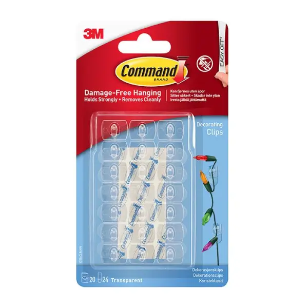 Command Clear Decorating Clips 20-Pack, 32 g