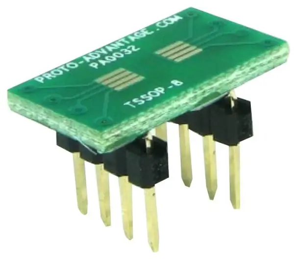PROTO ADVANTAGE TSSOP8 to DIP8 Adapter, 0.65mm Pitch