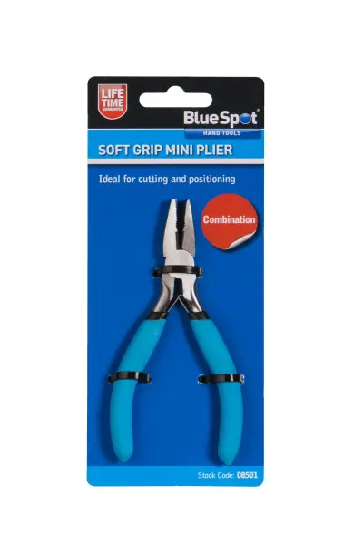 Blue Spot Tools Pinza Combinata Mini con Impugnatura Morbida