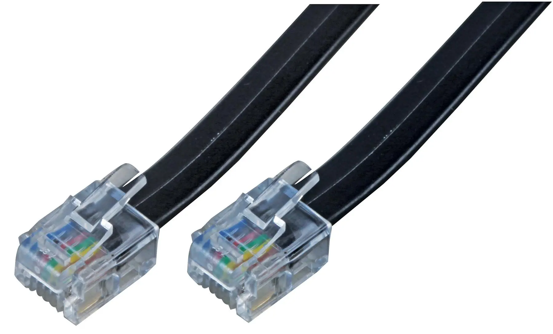 PRO SIGNAL RJ12 Male to Male Modular Link Cable, 5m, Black