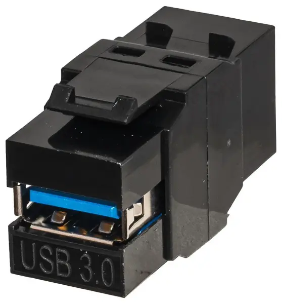 TUK Reversible USB-A Female to USB-B Female Keystone Coupler - Black