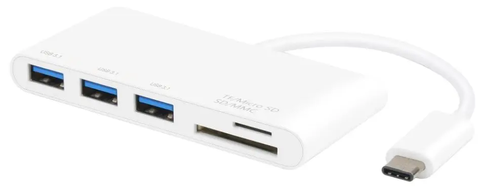 VIVANCO USB-C Hub & Kaartlezer, 3x USB-A, USB 3.1