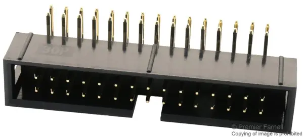 MULTICOMP PRO Conector Angular 2,54mm 2x30 Vias, Banhado a Ouro