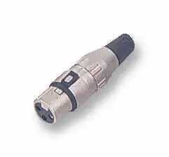 Deltron 3-Pin XLR Socket, Cable Mount, Silver Plated