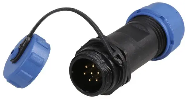 PRO ELEC Conector Circular em Linha 7 Polos, IP68, Cabo 5-8mm, Rosqueado